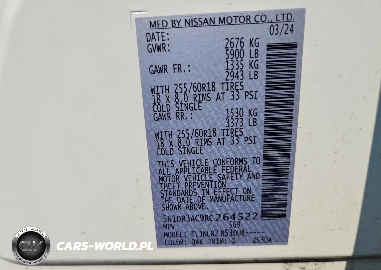 2024 Nissan Pathfinder S VIN:5N1DR3AC9RC264522 - 14