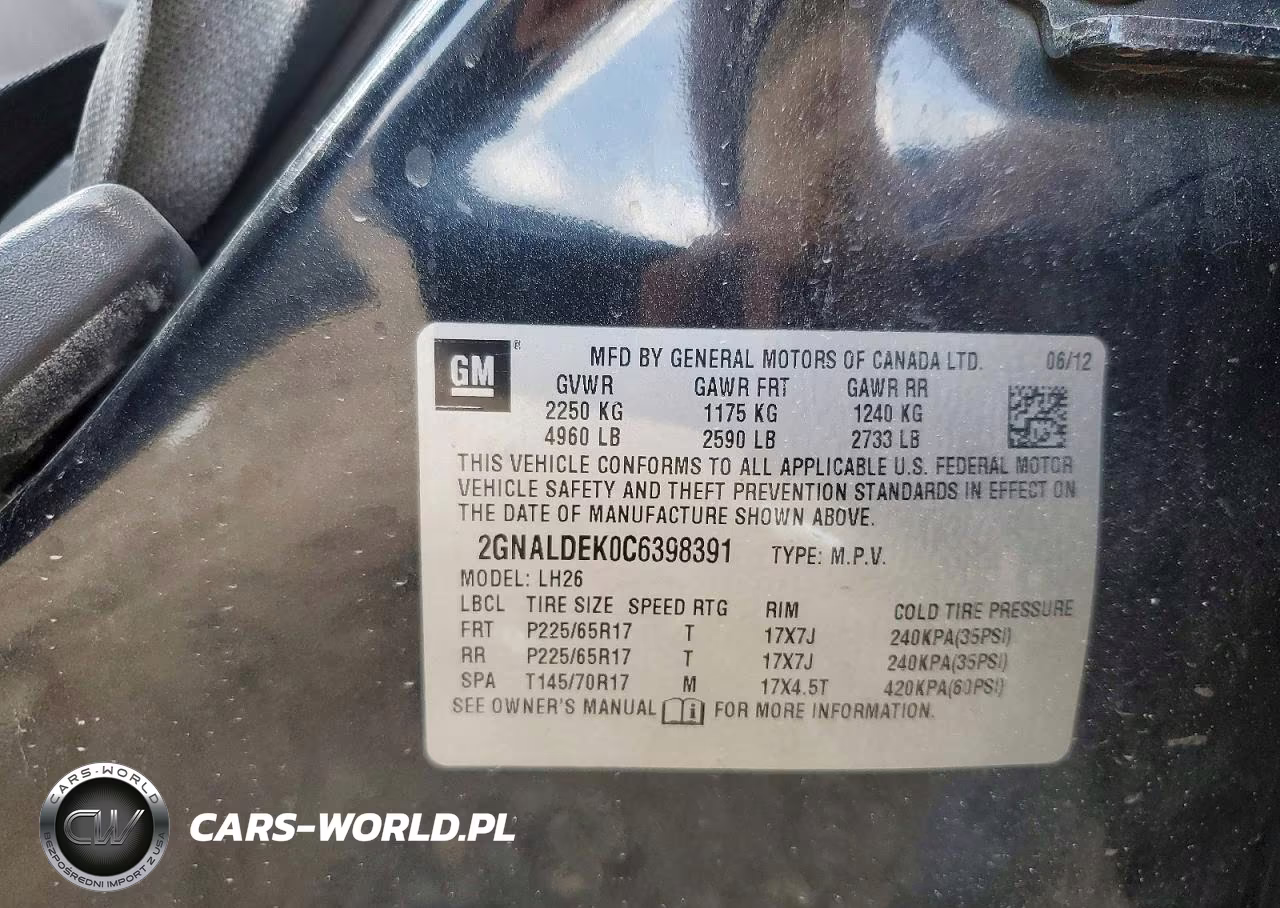 2012 Chevrolet Equinox Lt VIN:2GNALDEK0C6398391 - 13