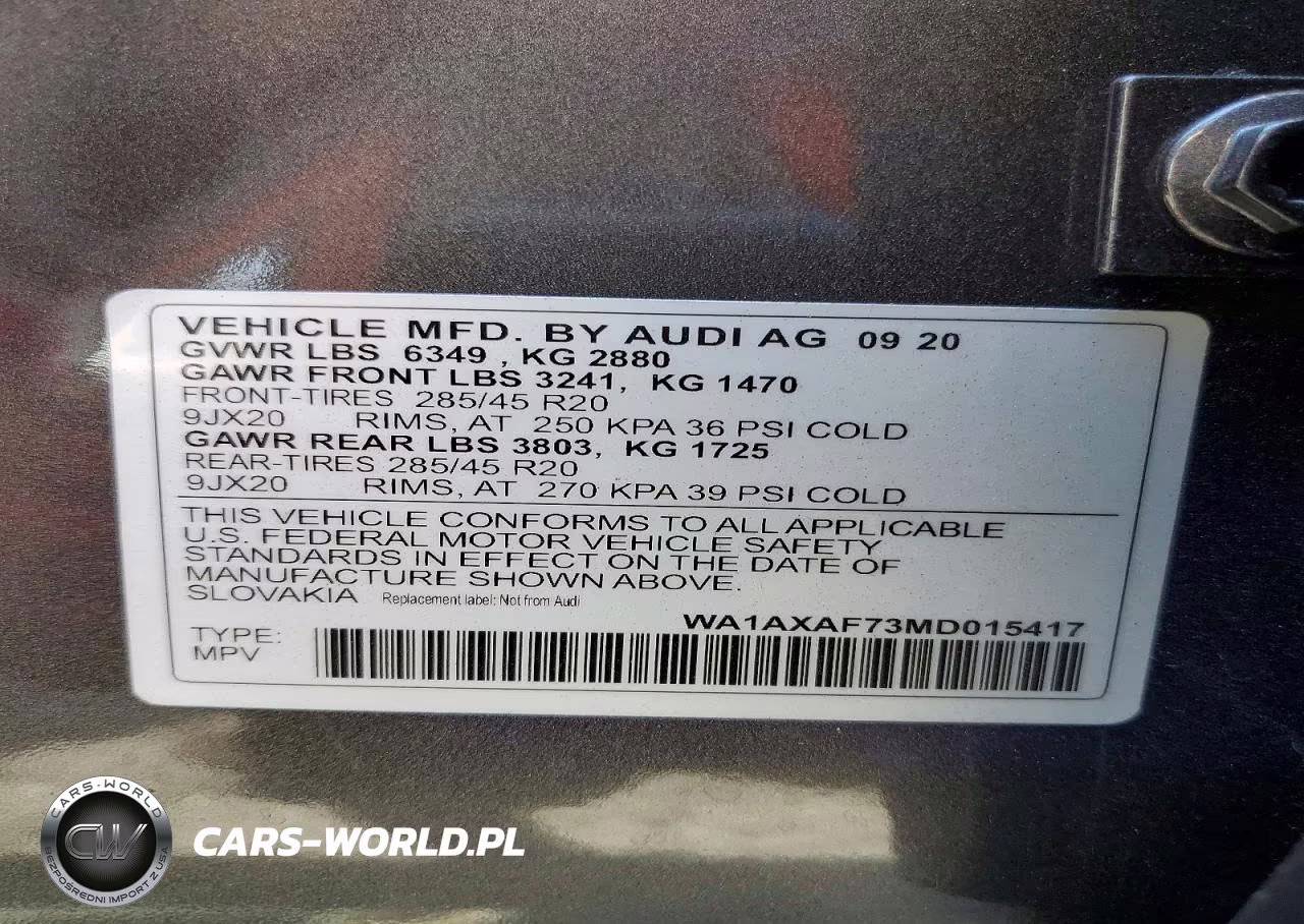 2021 Audi Q7 Premium VIN:WA1AXAF73MD015417 - 13