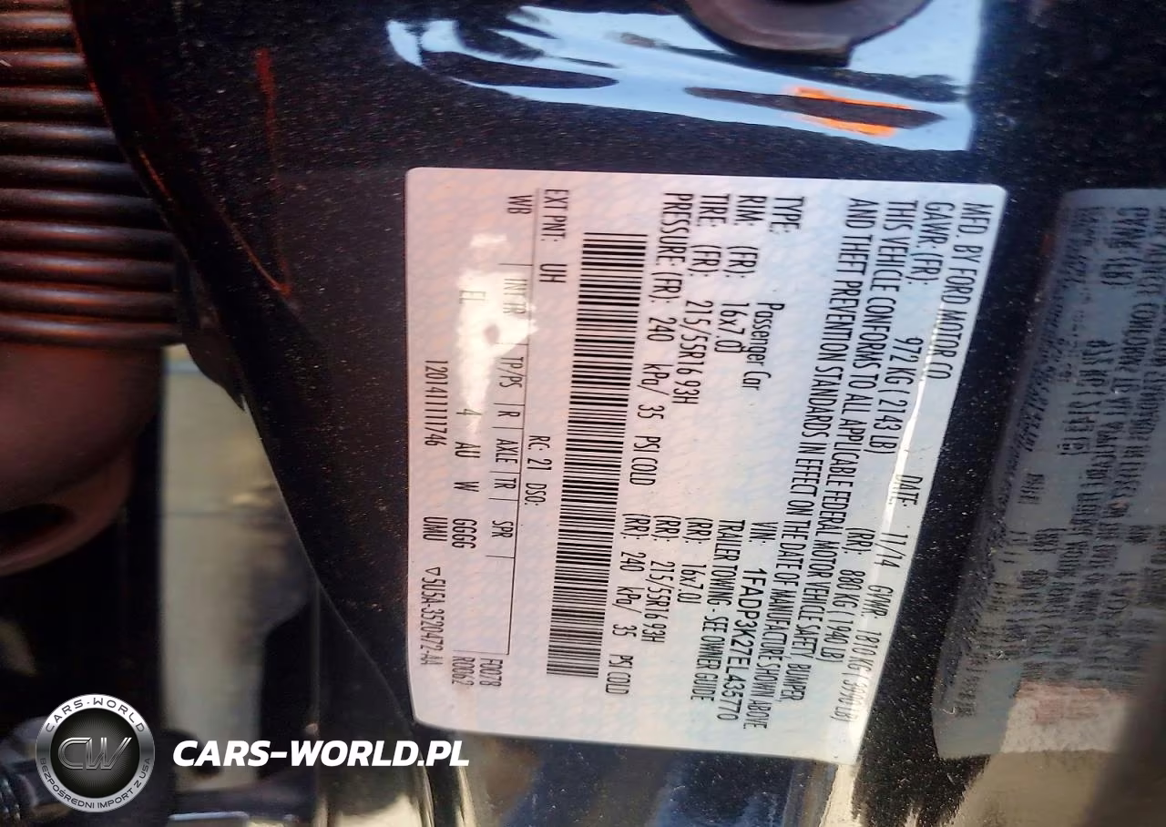 2014 Ford Focus Se VIN:1FADP3K27EL435770 - 12