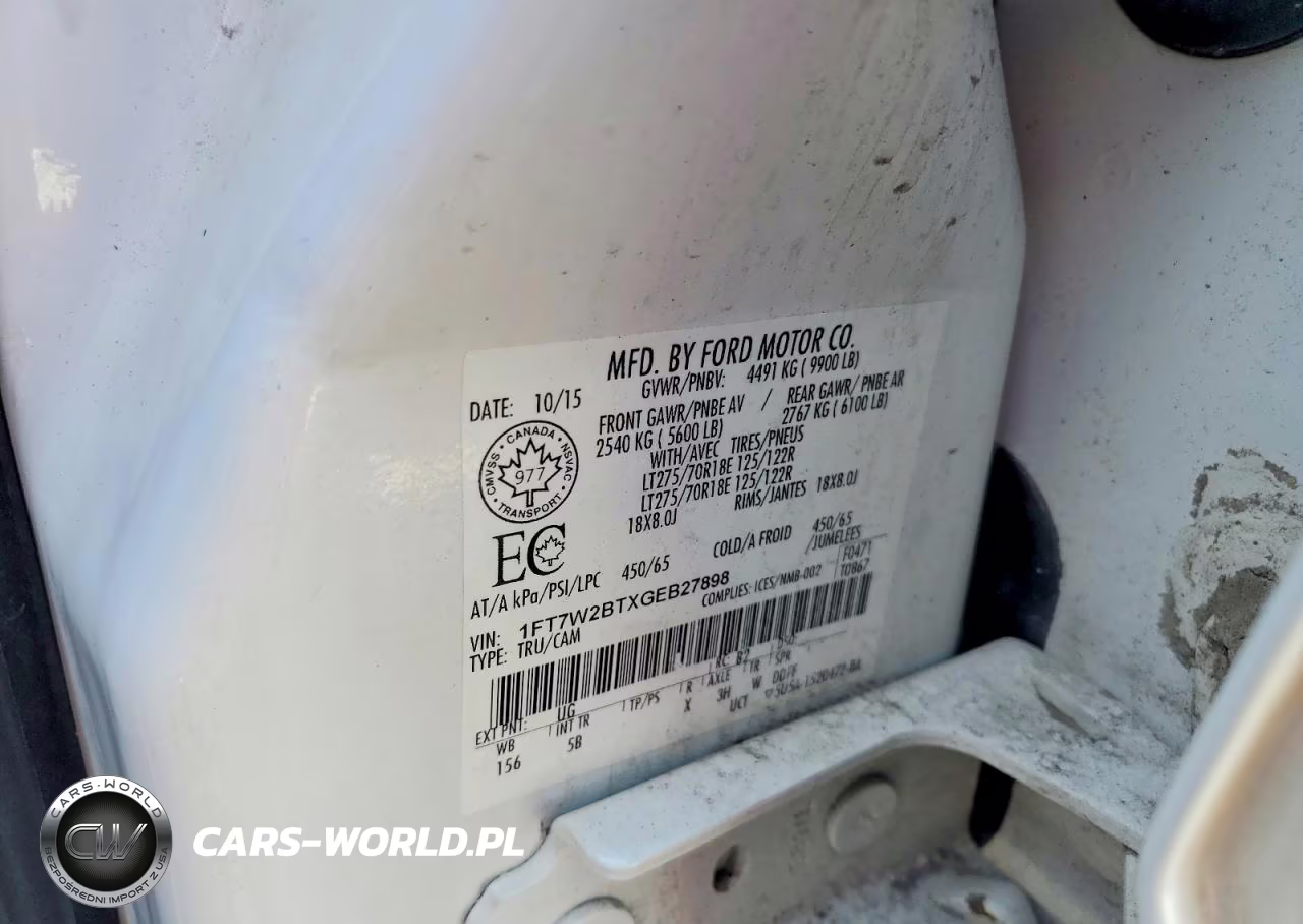 2016 Ford F250 Super Duty VIN:1FT7W2BTXGEB27898 - 12