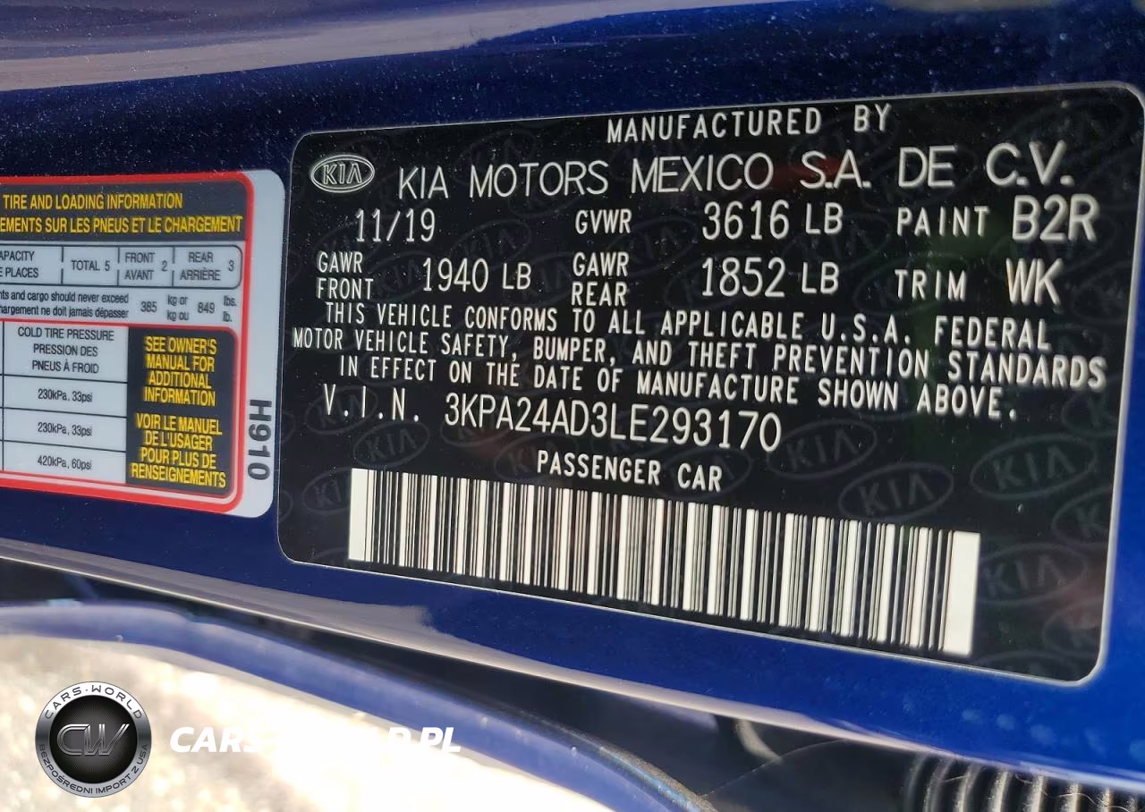 2020 Kia Rio S VIN:3KPA24AD3LE293170 - 12