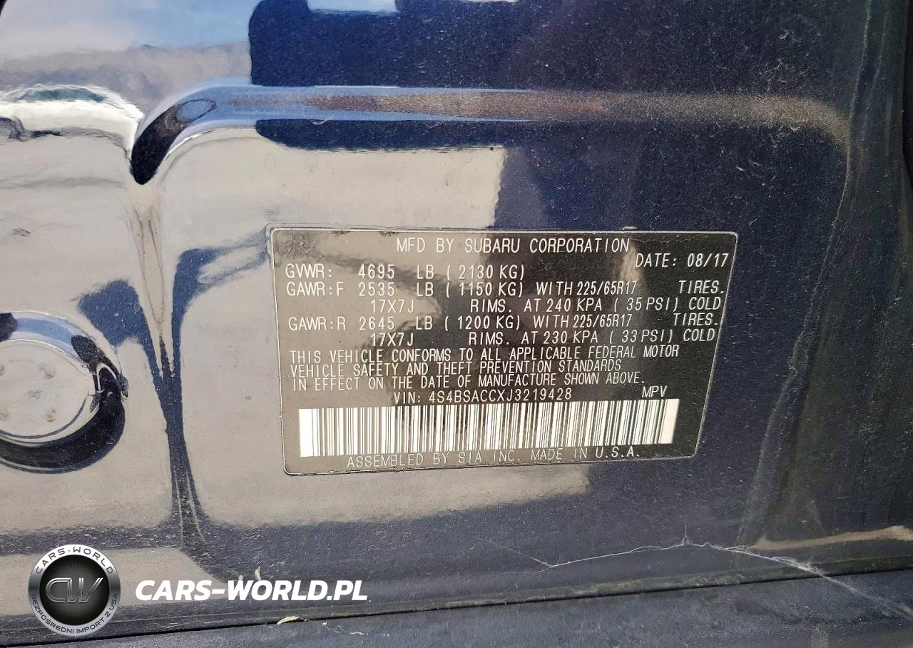 2018 Subaru Outback 2.5I Premium VIN:4S4BSACCXJ3219428 - 12