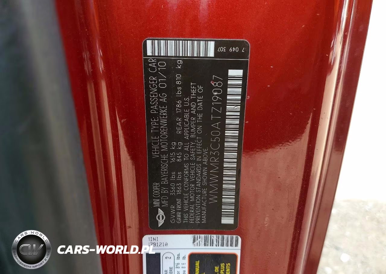 2010 Mini Cooper VIN:WMWMR3C50ATZ19087 - 13