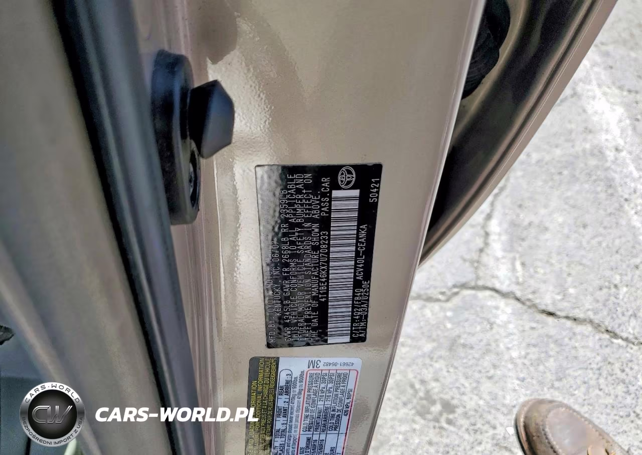 2007 Toyota Camry Ce VIN:4T1BE46KX7U708233 - 12