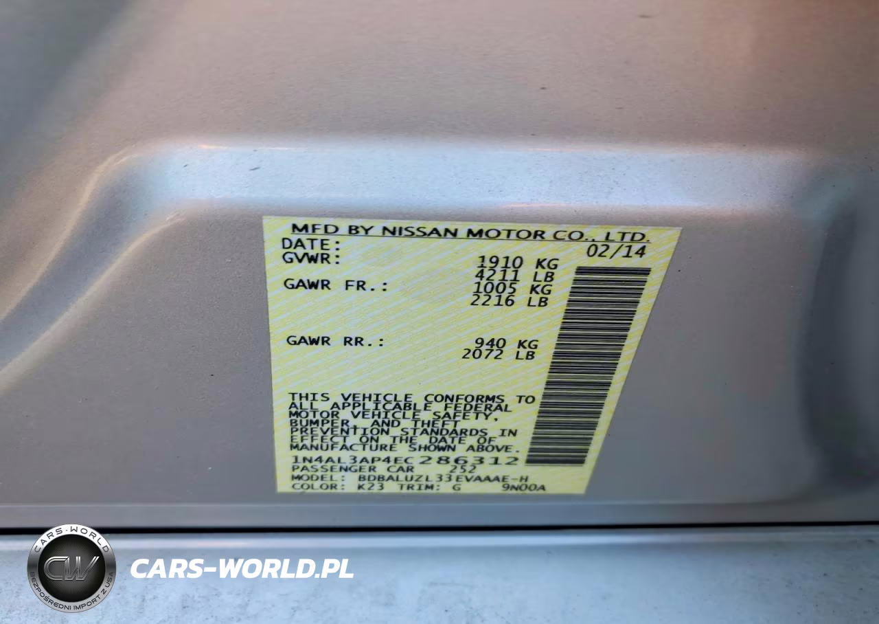 2014 Nissan Altima 2.5 Sv VIN:1N4AL3AP4EC286312 - 13