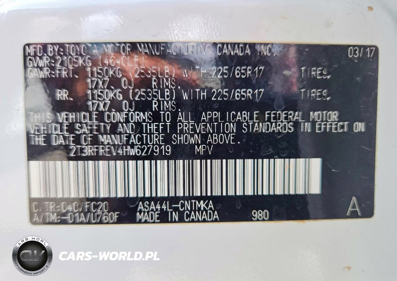 2017 Toyota Rav4 Xle VIN:2T3RFREV4HW627919 - 14