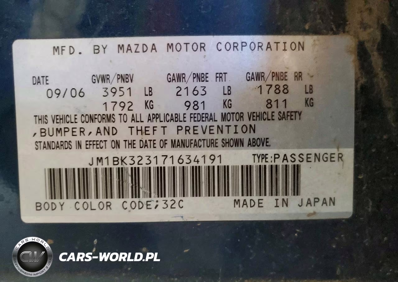 2007 Mazda 3 S VIN:JM1BK323171634191 - 13