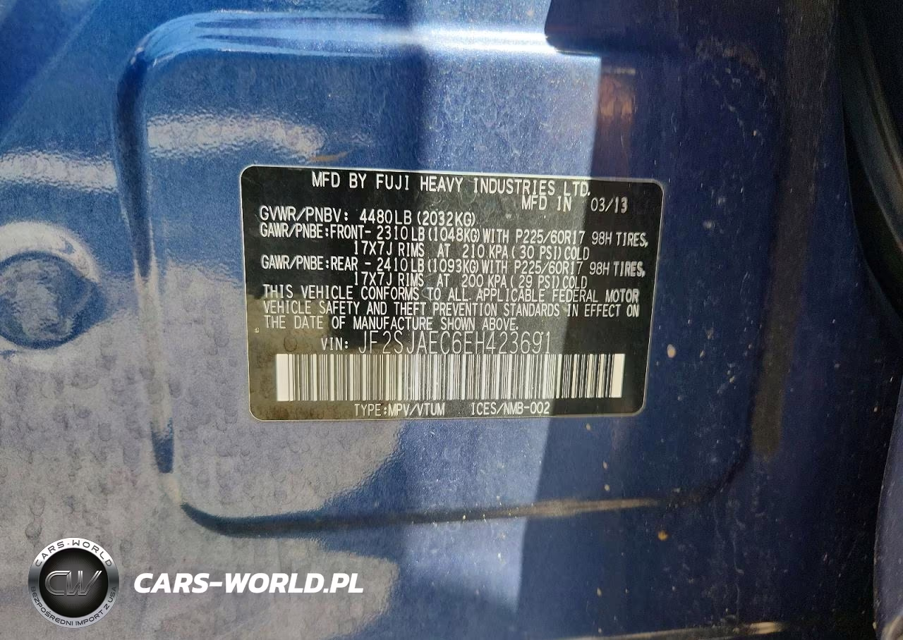 2014 Subaru Forester 2.5I Premium VIN:JF2SJAEC6EH423691 - 13