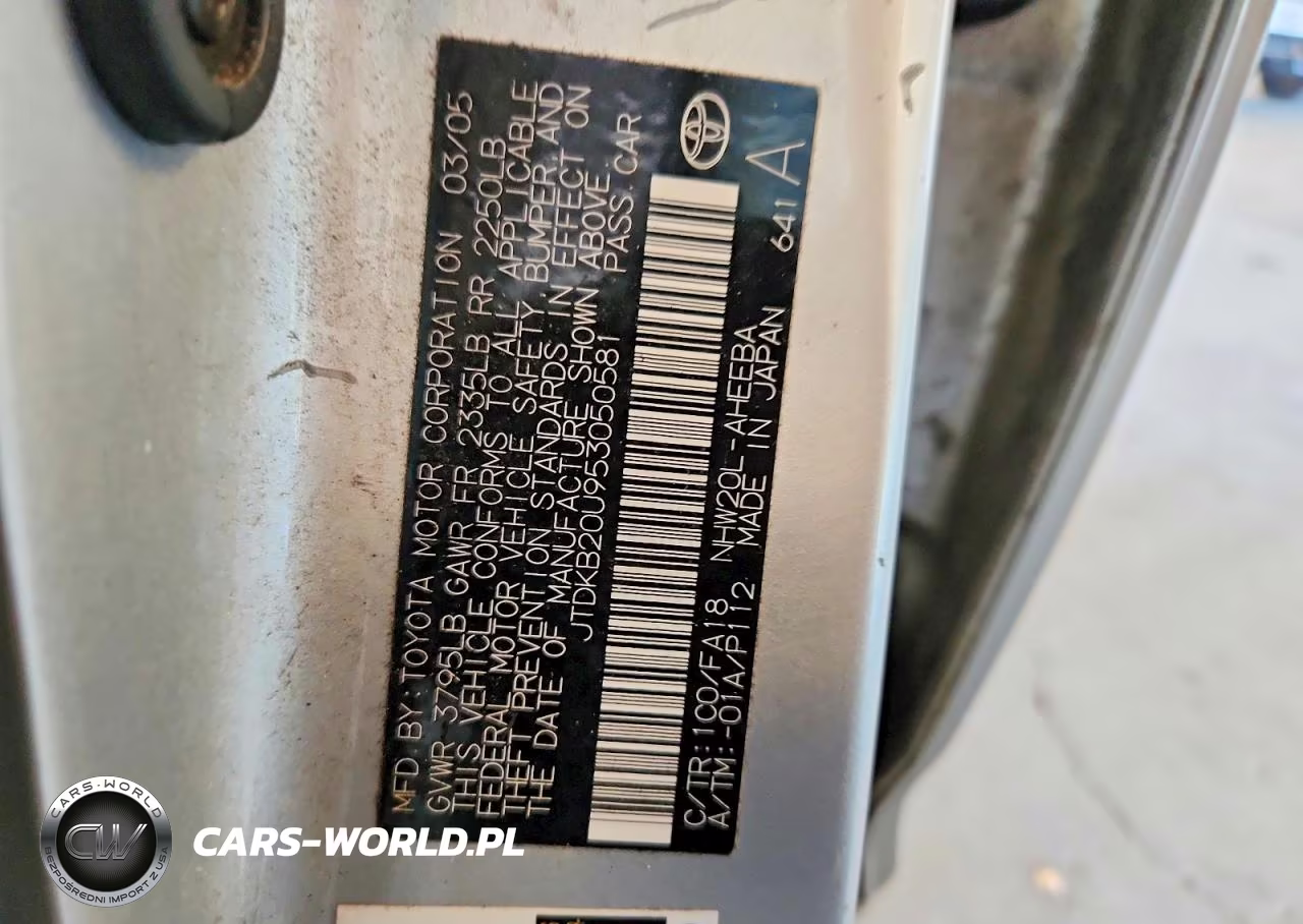 2005 Toyota Prius Base VIN:JTDKB20U953050581 - 12