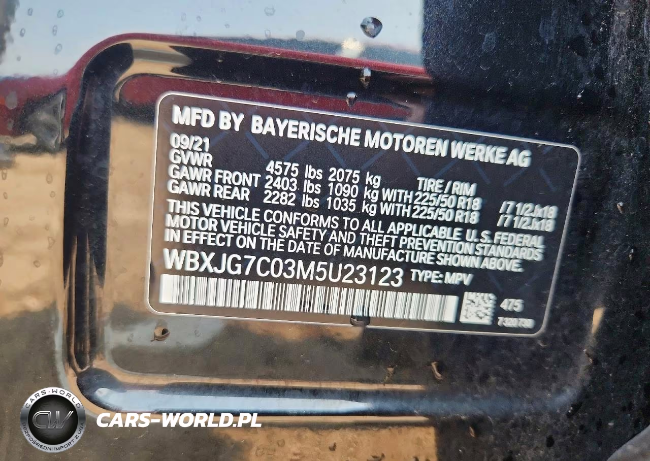 2021 BMW X1 Sdrive28I VIN:WBXJG7C03M5U23123 - 12