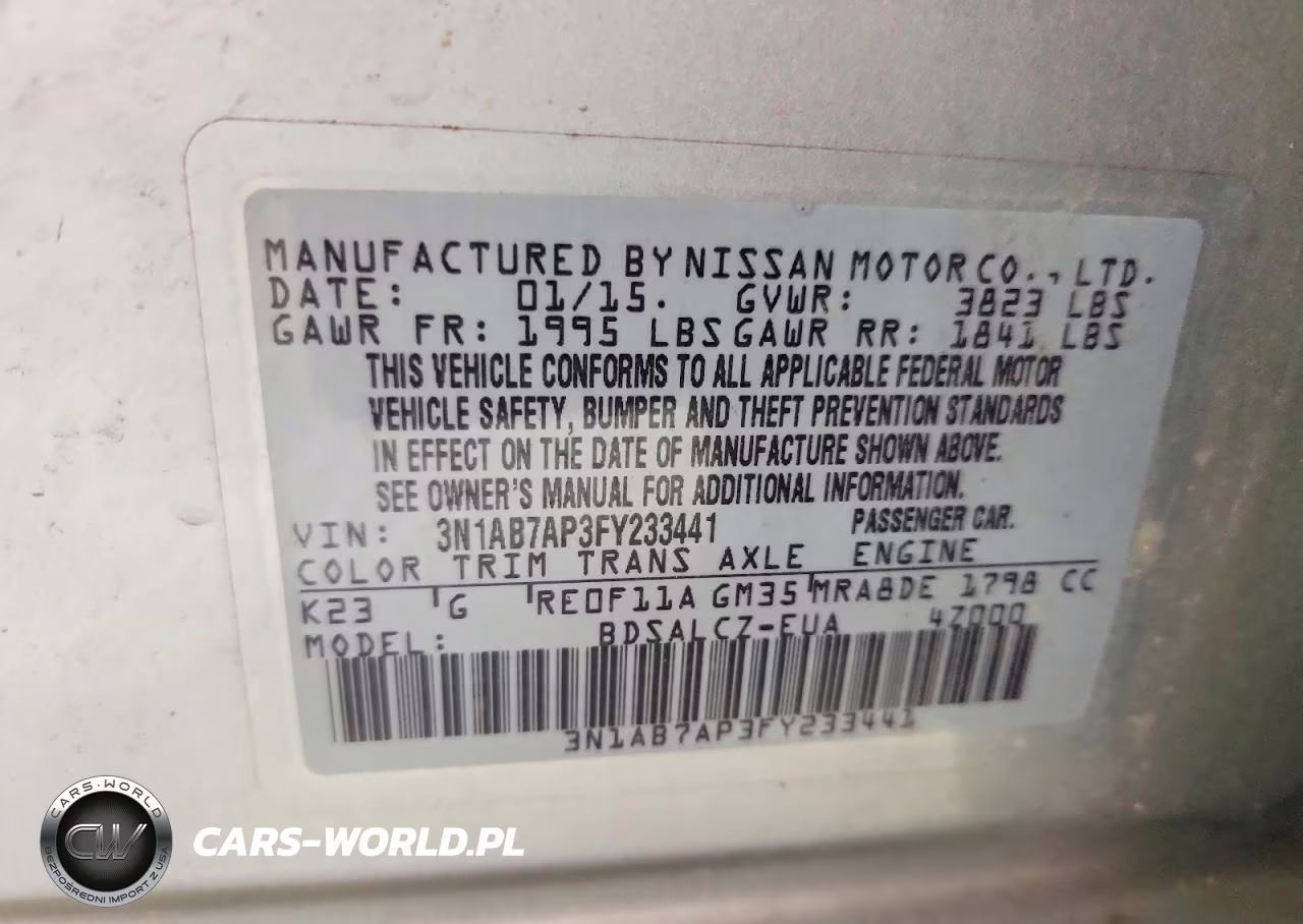 2015 Nissan Sentra S VIN:3N1AB7AP3FY233441 - 12