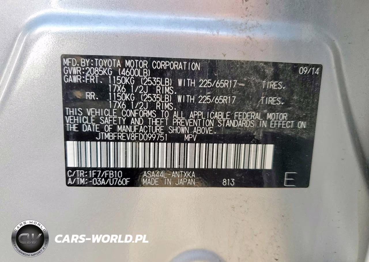 2015 Toyota Rav4 Le VIN:JTMBFREV8FD099751 - 13