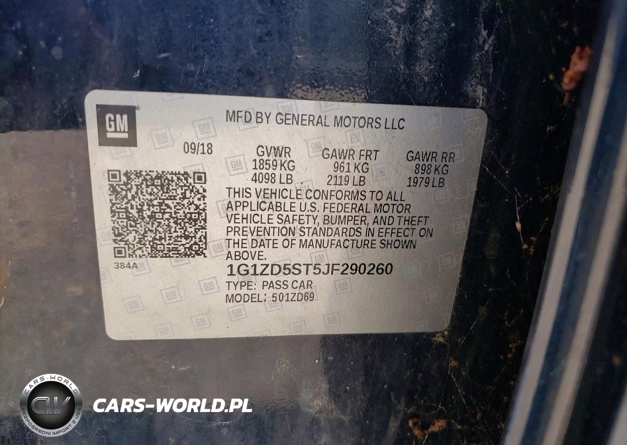 2018 Chevrolet Malibu Lt VIN:1G1ZD5ST5JF290260 - 12