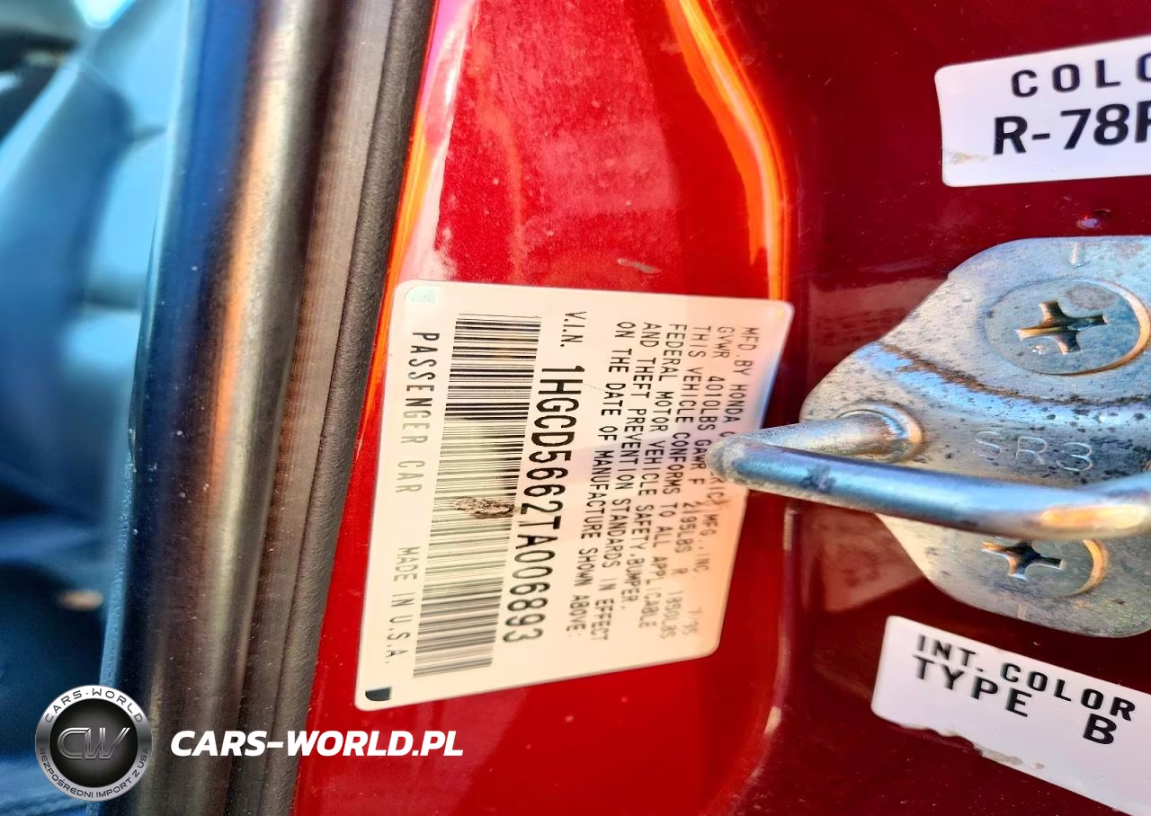 1996 Honda Accord Ex VIN:1HGCD5662TA006893 - 12