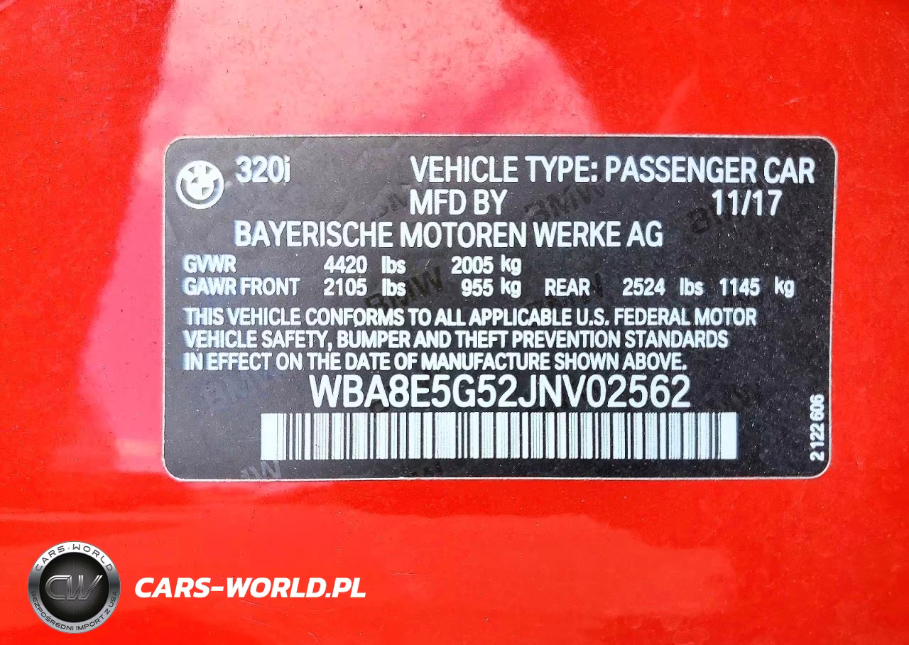 2018 BMW 320 Xi VIN:WBA8E5G52JNV02562 - 12