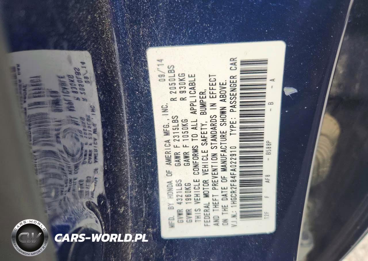 2015 Honda Accord Exl VIN:1HGCR2F84FA022910 - 12