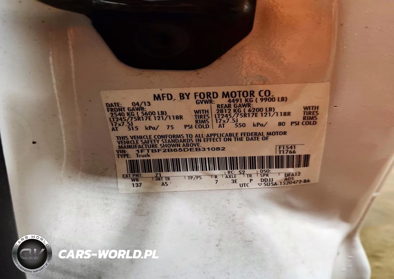 2013 Ford F250 Super Duty VIN:1FTBF2B65DEB31082 - 12