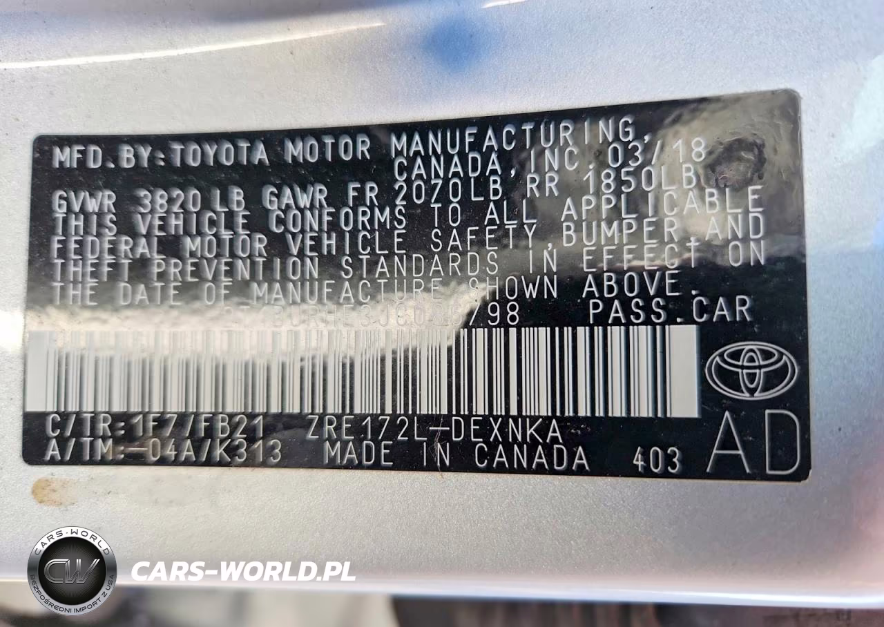 2018 Toyota Corolla Le VIN:2T1BURHE3JC086798 - 12