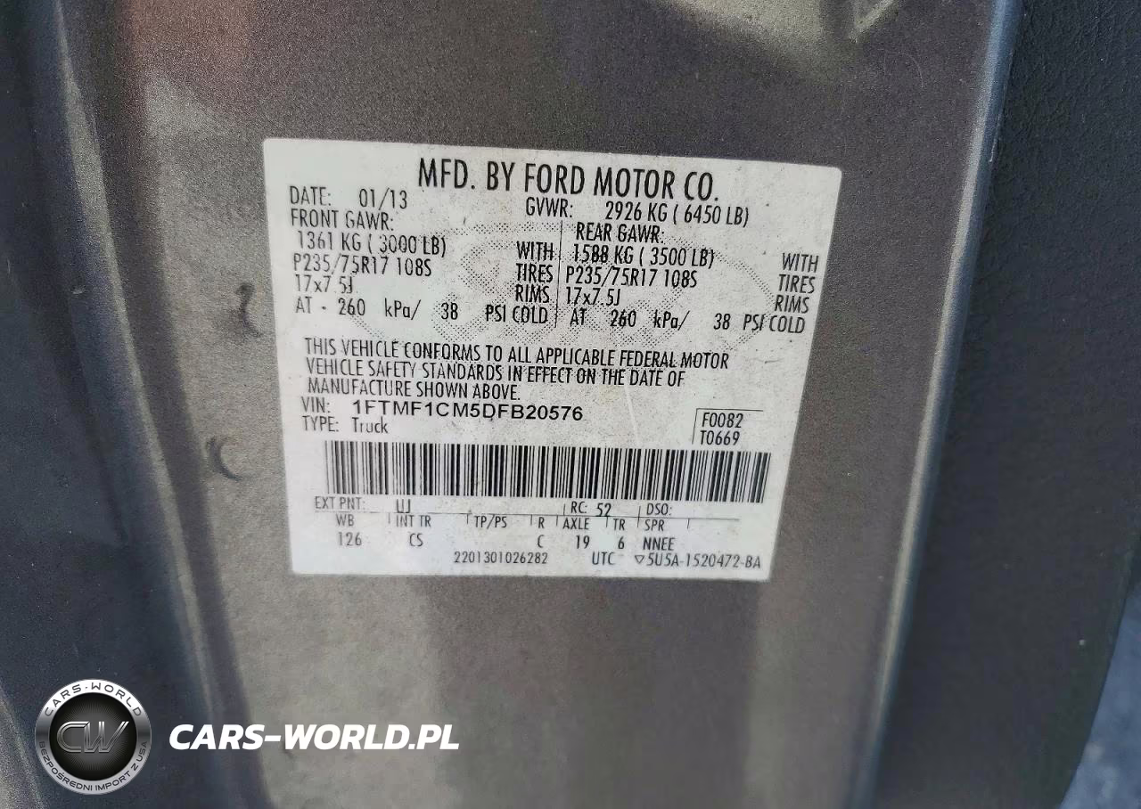 2013 Ford F150 VIN:1FTMF1CM5DFB20576 - 12
