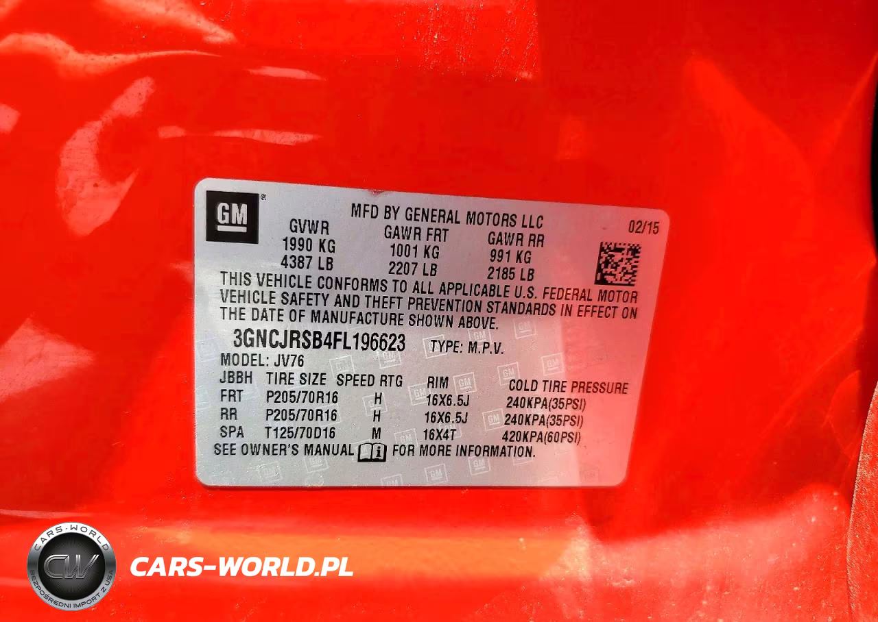 2015 Chevrolet Trax 1Lt VIN:3GNCJRSB4FL196623 - 13