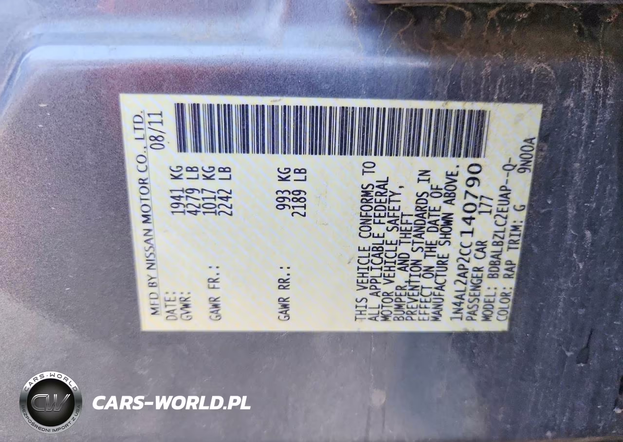 2012 Nissan Altima 2.5 VIN:1N4AL2AP2CC140790 - 13