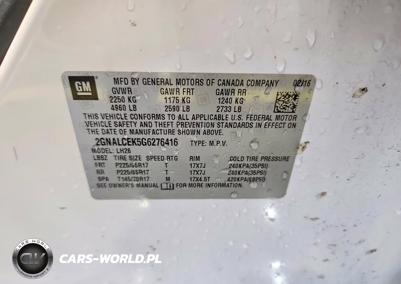 2016 Chevrolet Equinox Lt VIN:2GNALCEK5G6276416 - 13