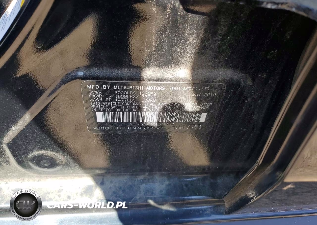2019 Mitsubishi Mirage Es VIN:ML32A3HJ9KH014569 - 12