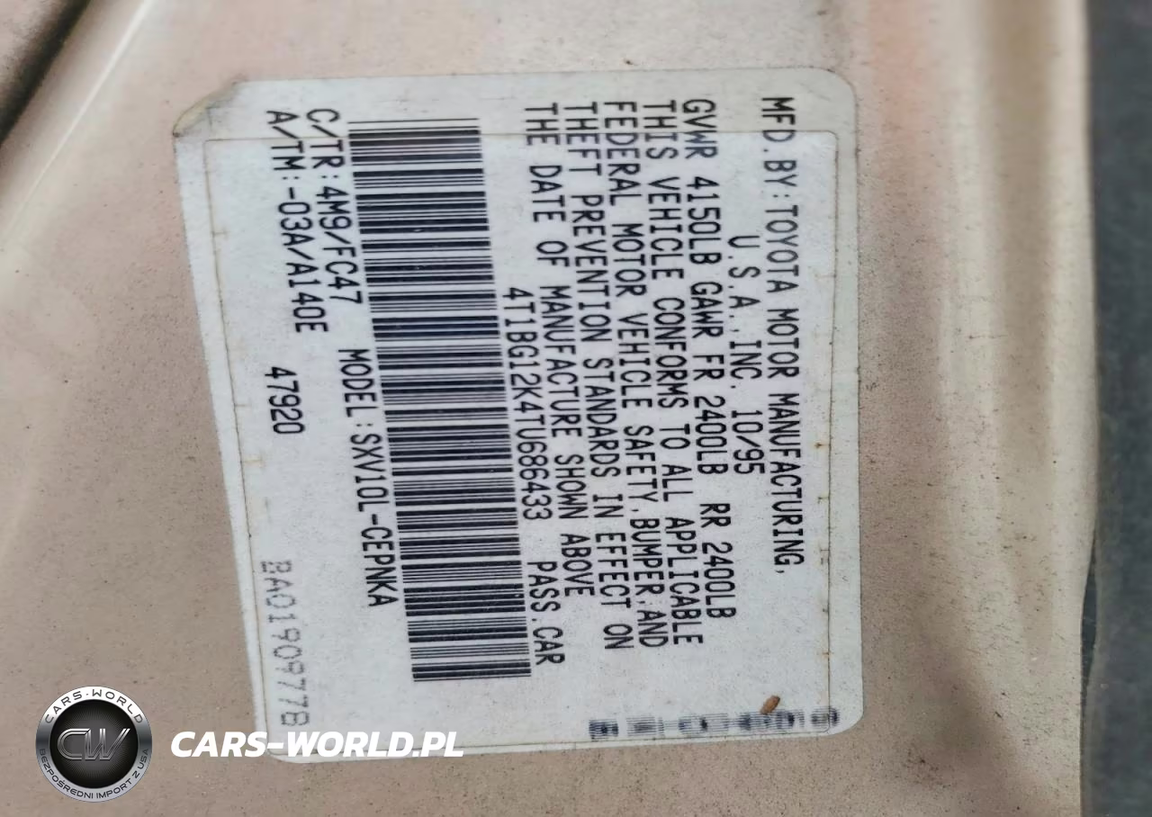 1996 Toyota Camry Le VIN:4T1BG12K4TU686433 - 13