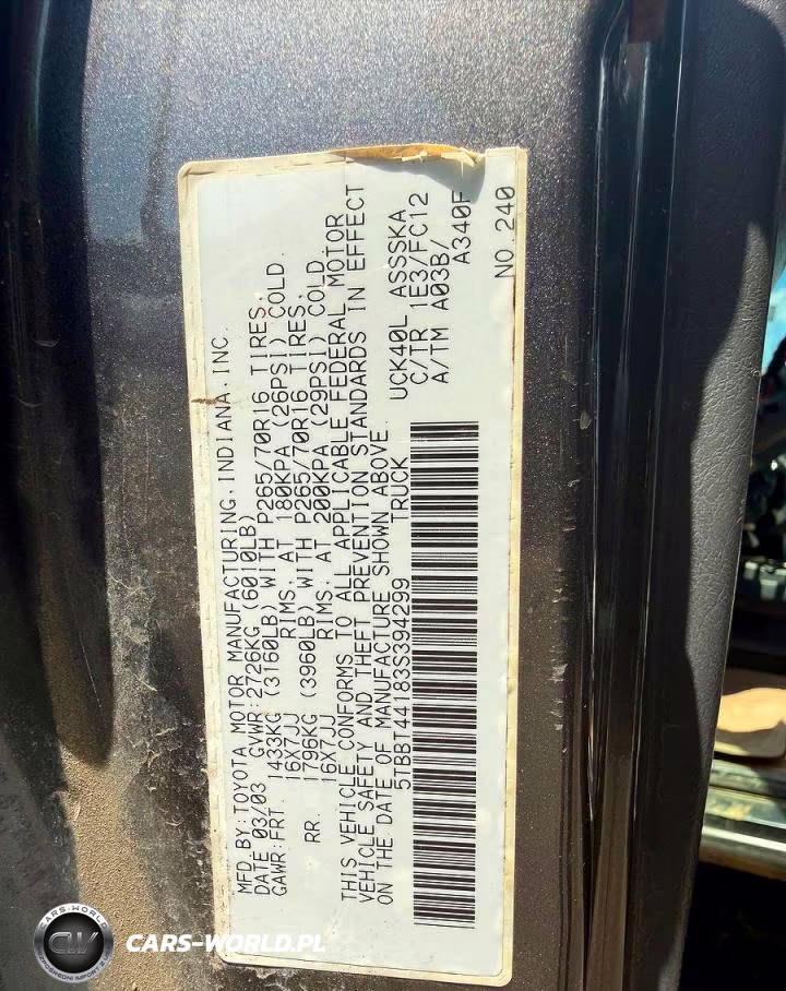 2003 Toyota Tundra Sr5 VIN:5TBBT44183S394299 - 10