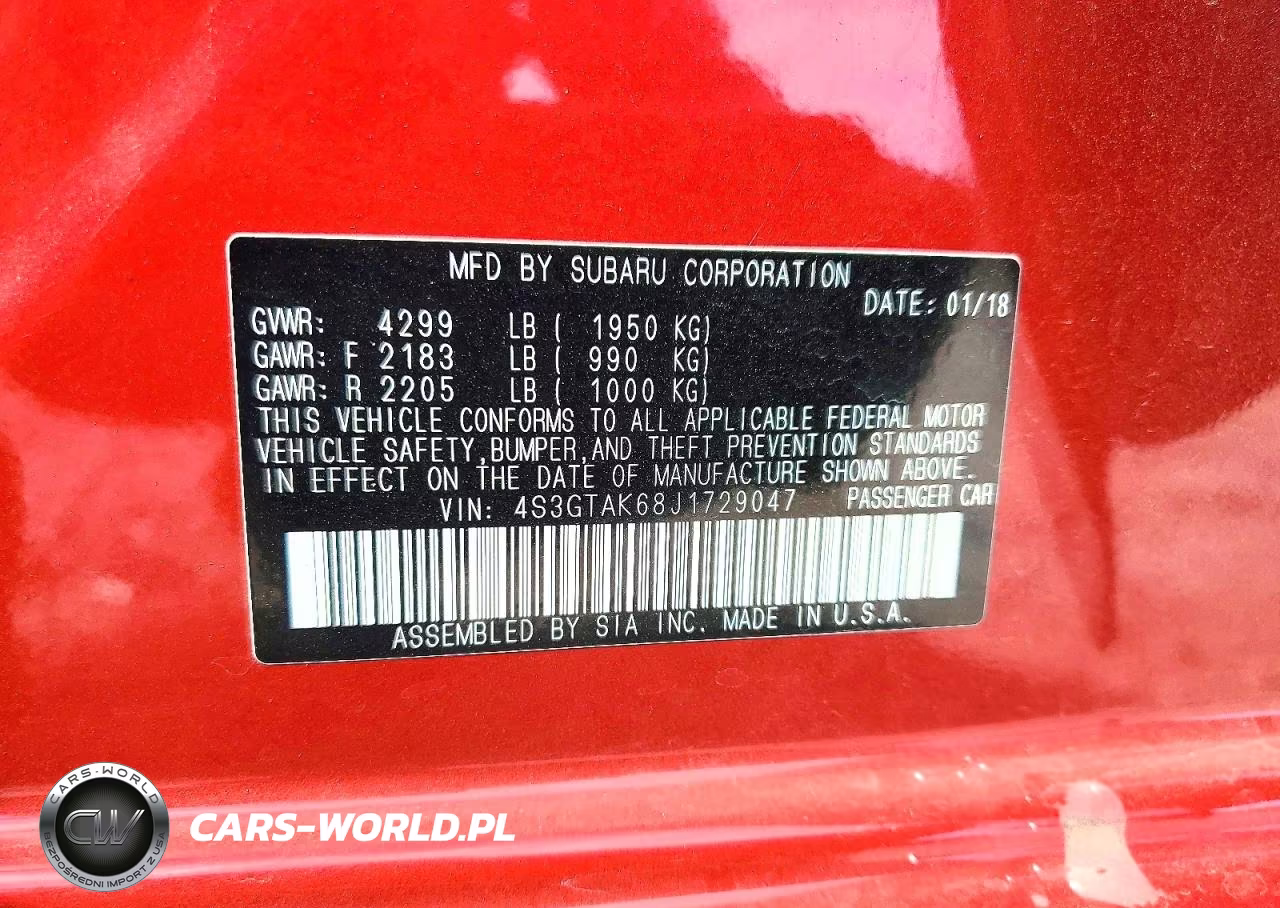 2018 Subaru Impreza Sport VIN:4S3GTAK68J1729047 - 12