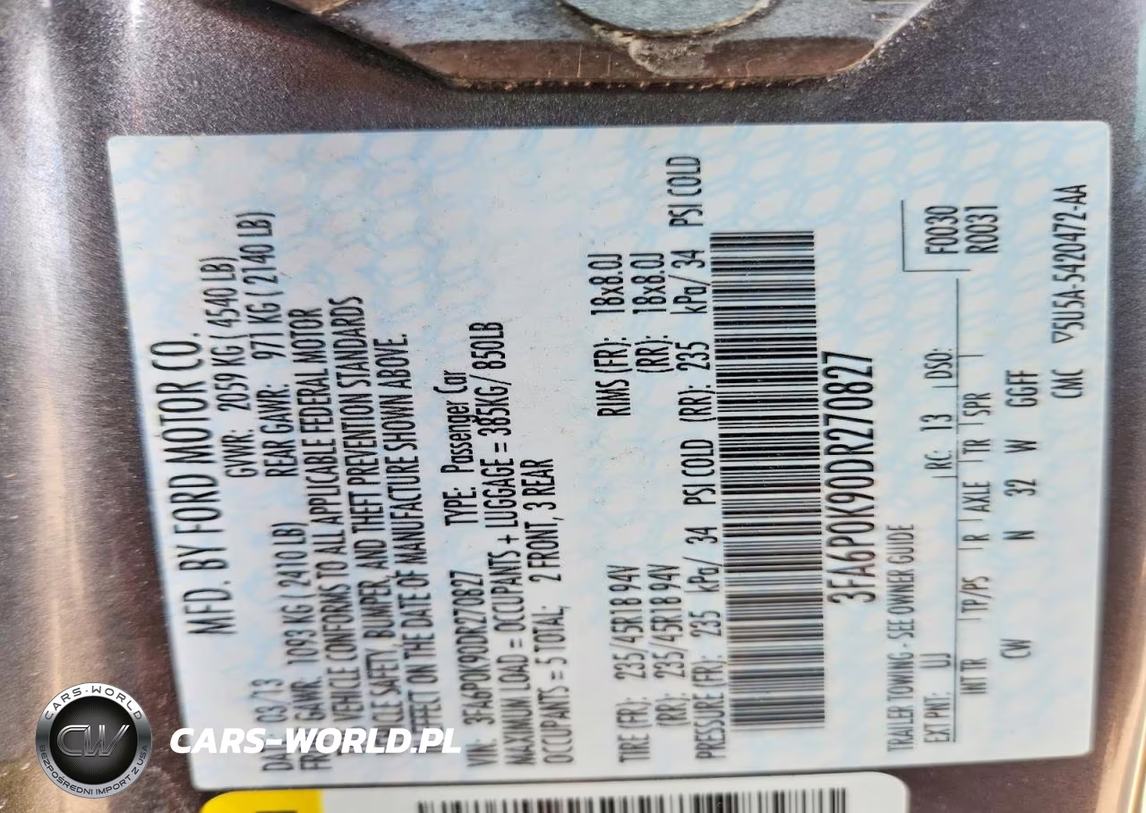 2013 Ford Fusion Titanium VIN:3FA6P0K90DR270827 - 13