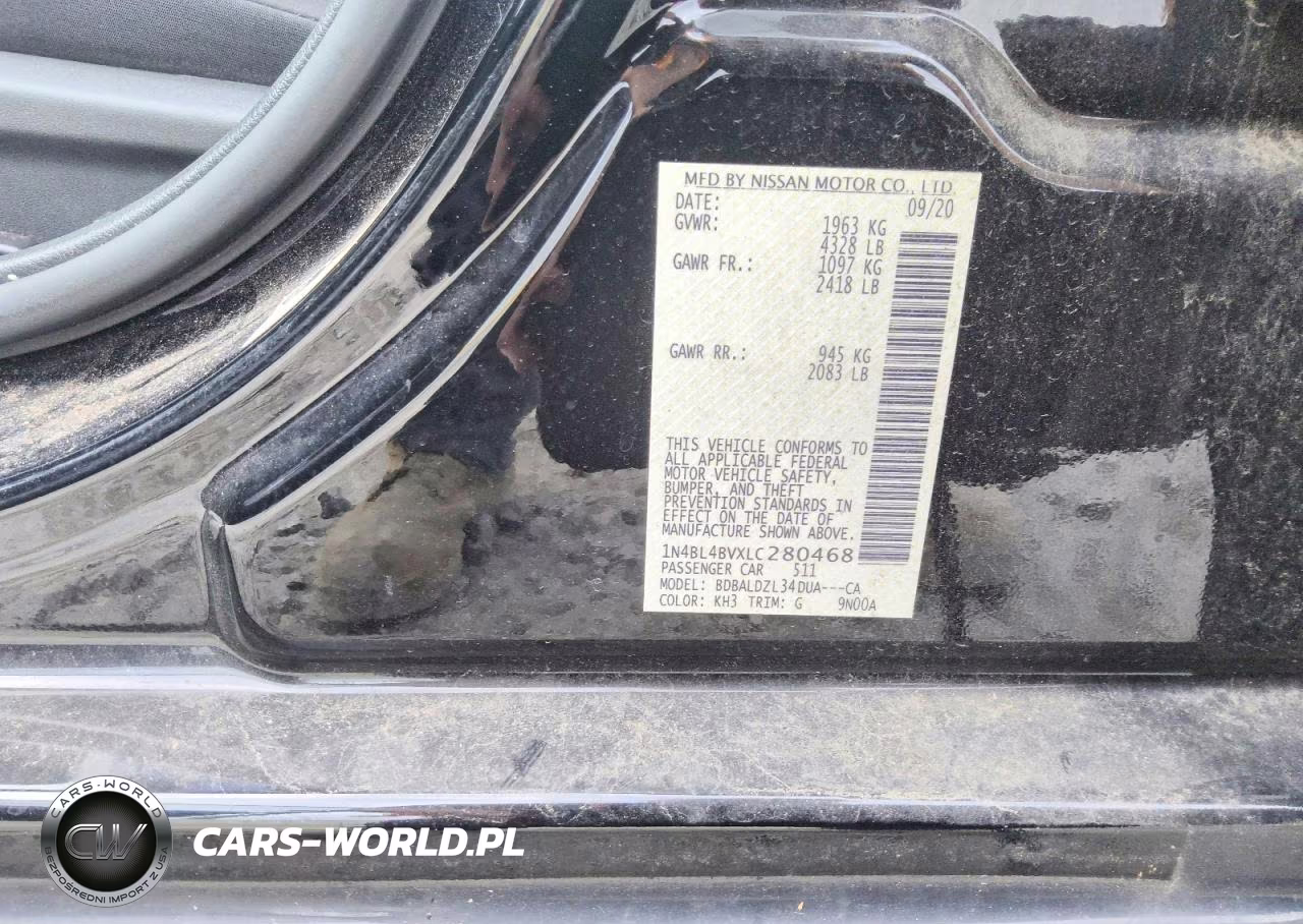 2020 Nissan Altima S VIN:1N4BL4BVXLC280468 - 5