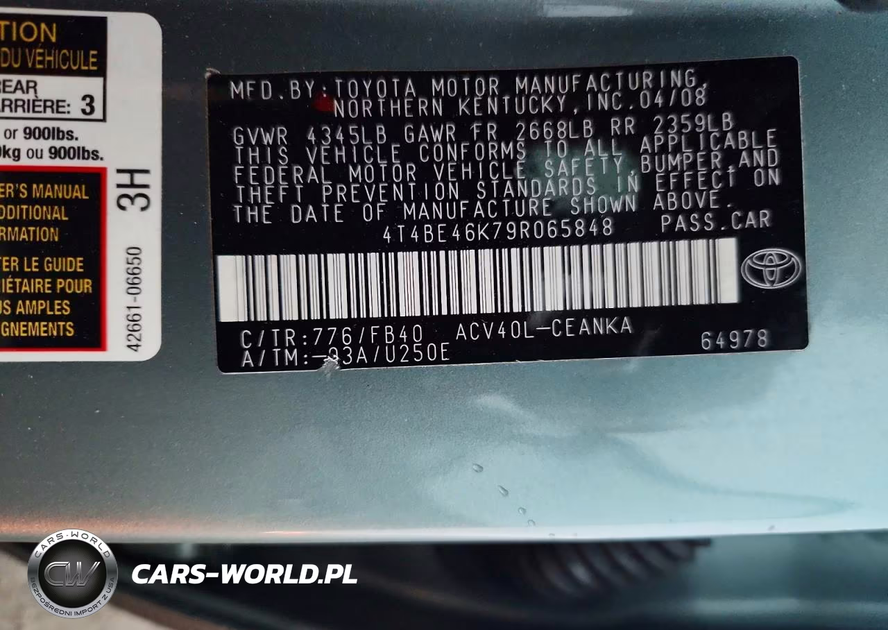 2009 Toyota Camry Le VIN:4T4BE46K79R065848 - 13