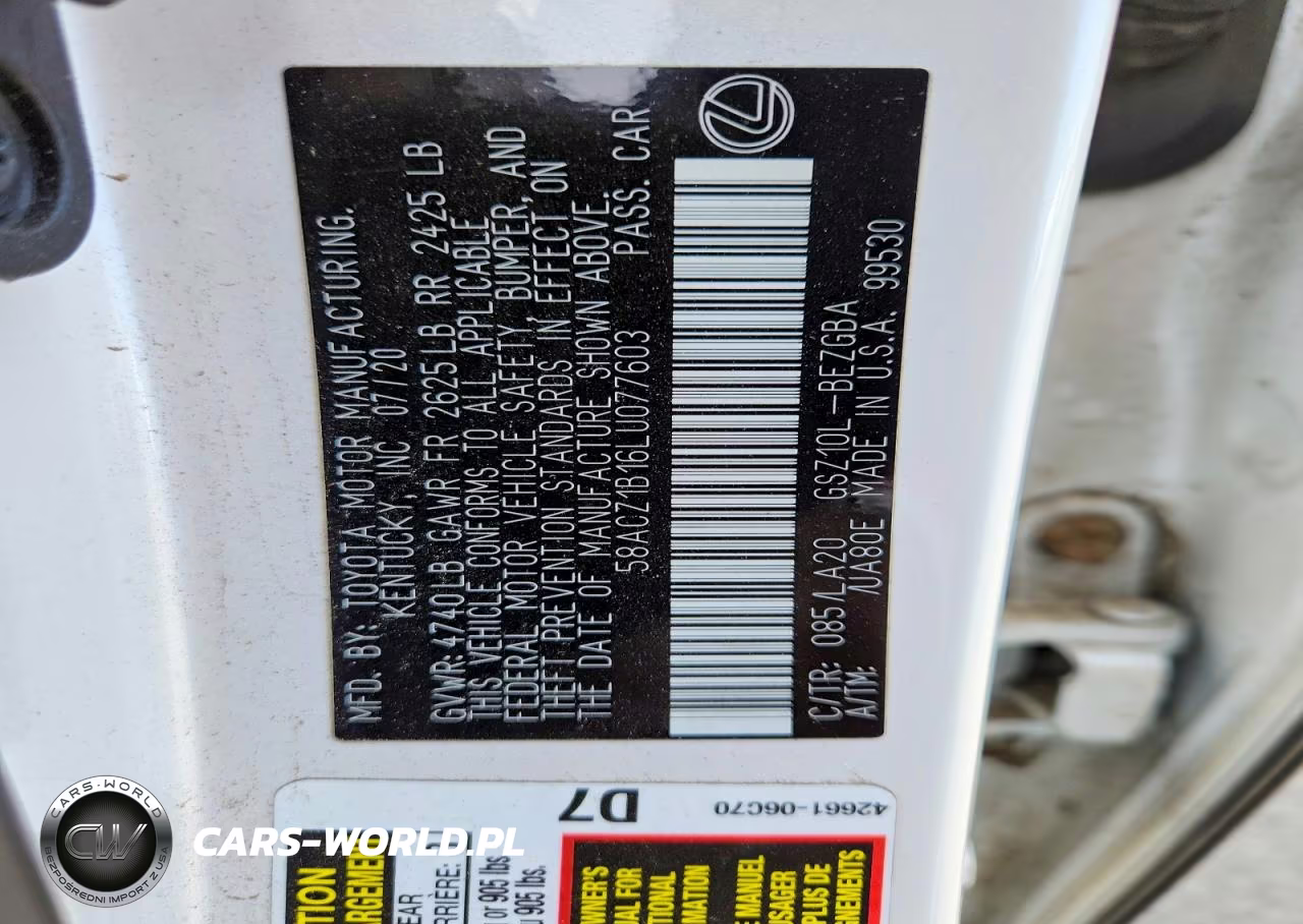 2020 Lexus Es 350 Base VIN:58ACZ1B16LU077603 - 12