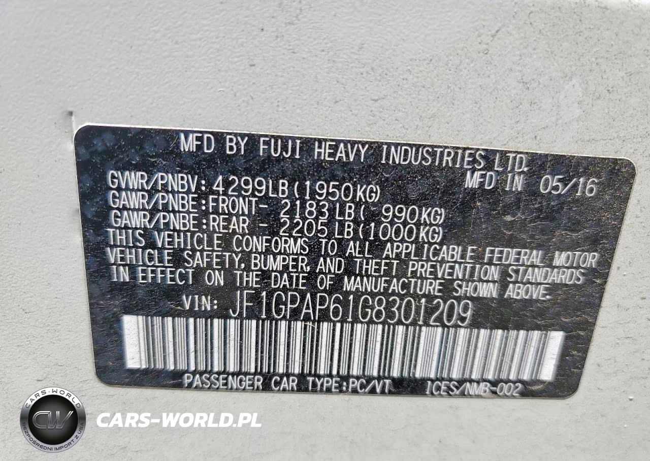 2016 Subaru Impreza Sport Premium VIN:JF1GPAP61G8301209 - 13
