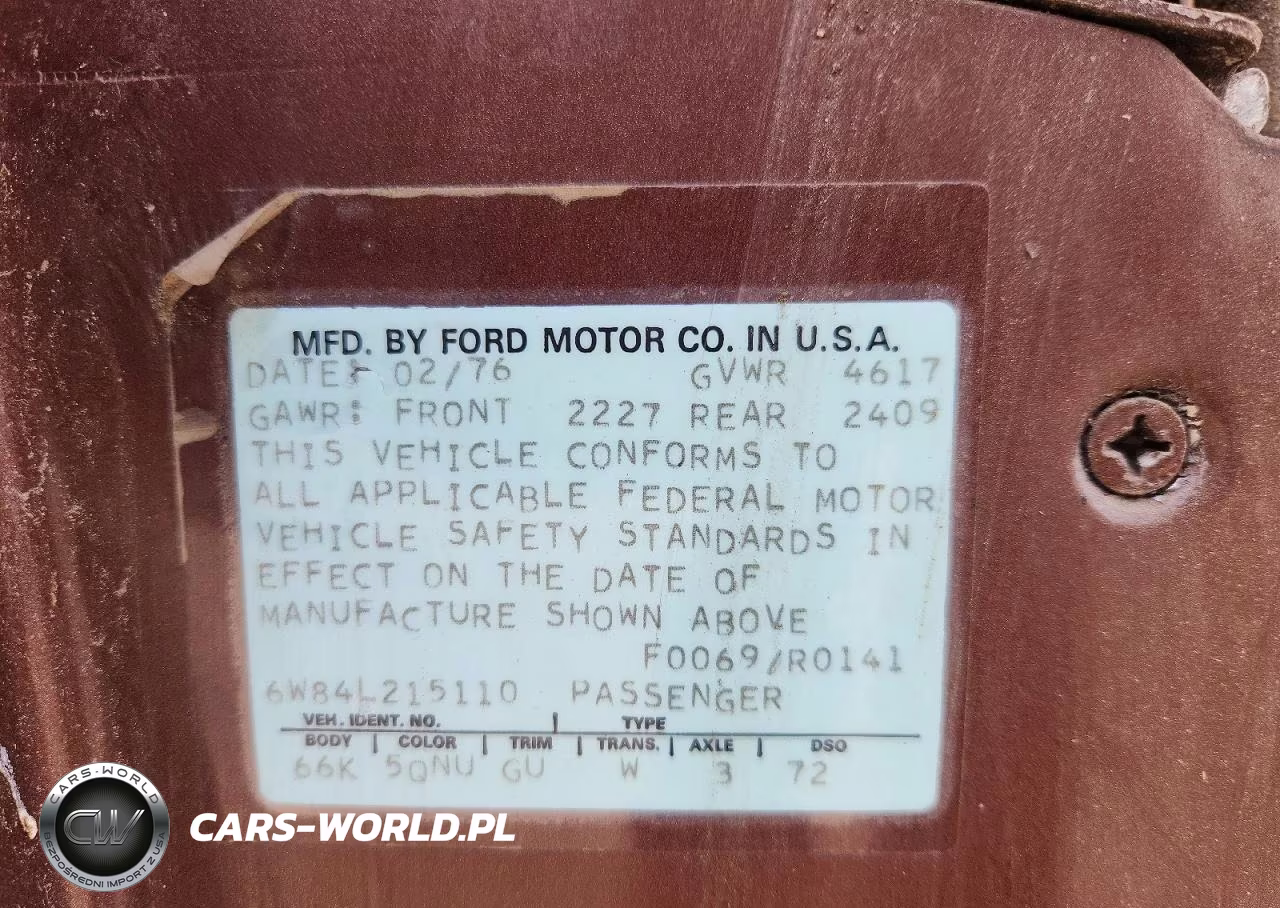 1976 Ford Granada VIN:6W84L215110 - 12