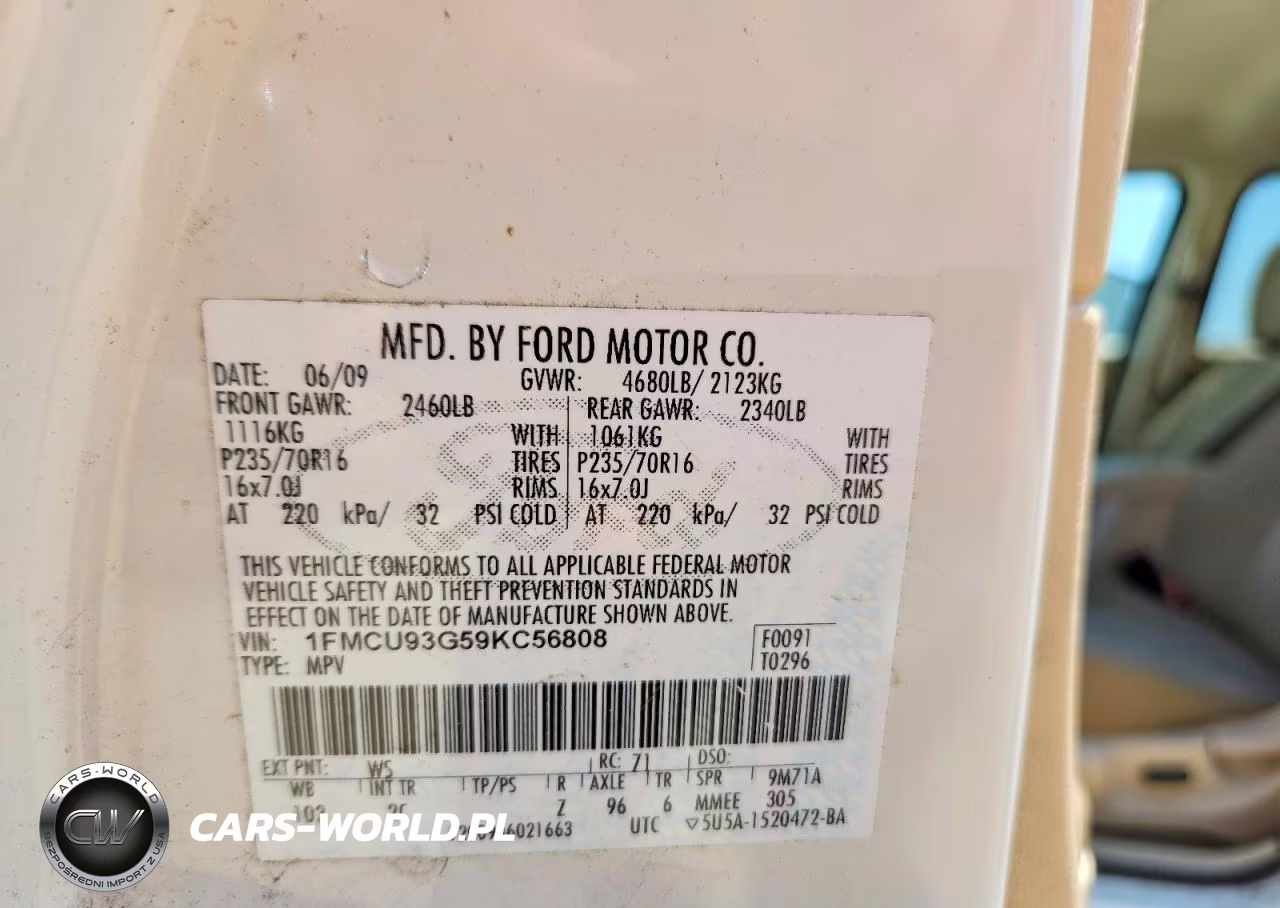 2009 Ford Escape Xlt VIN:1FMCU93G59KC56808 - 13