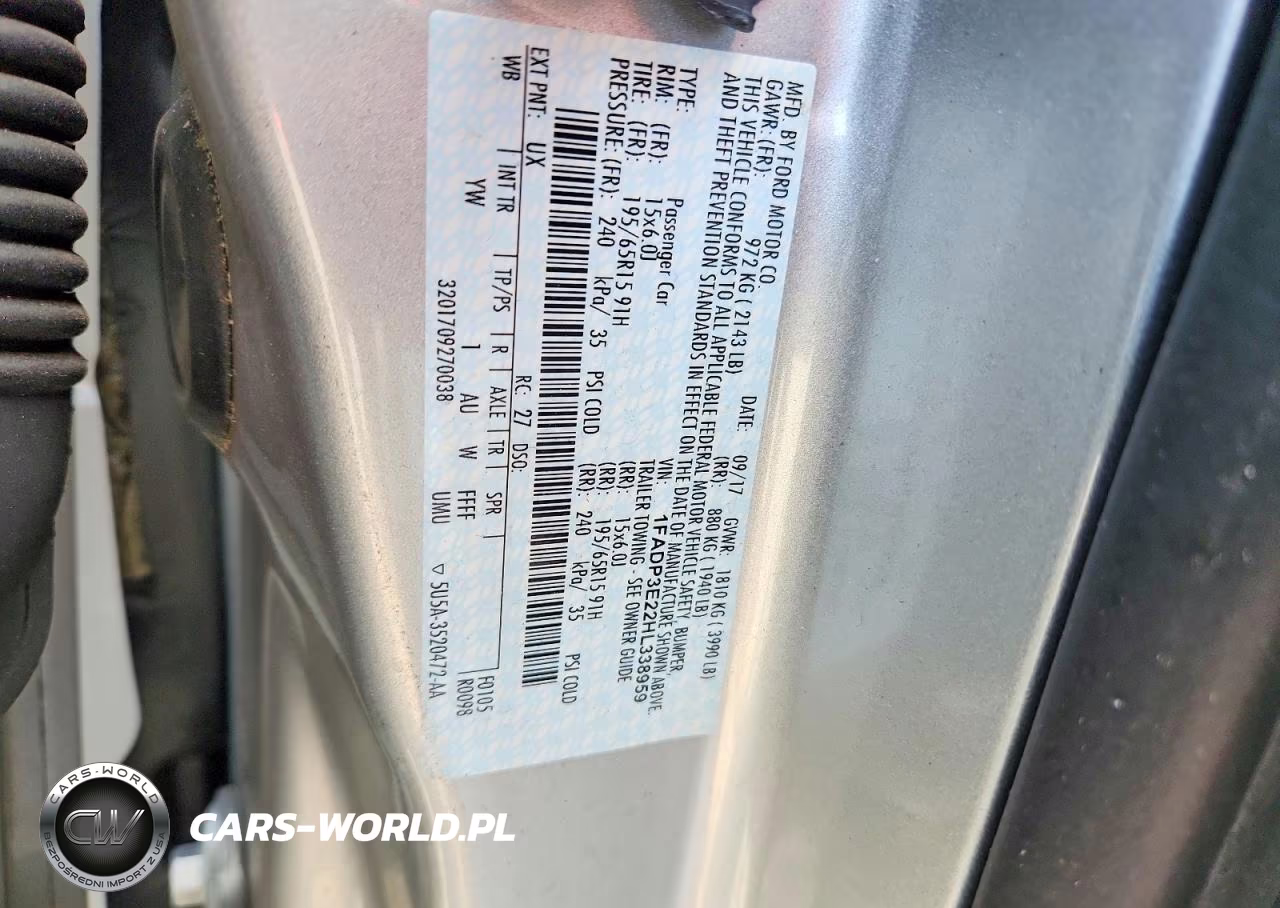 2017 Ford Focus S VIN:1FADP3E22HL338959 - 12