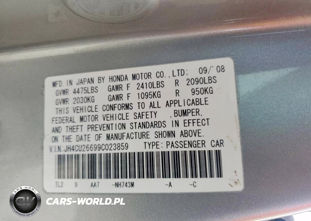 2009 Acura Tsx VIN:JH4CU26699C023859 - 12