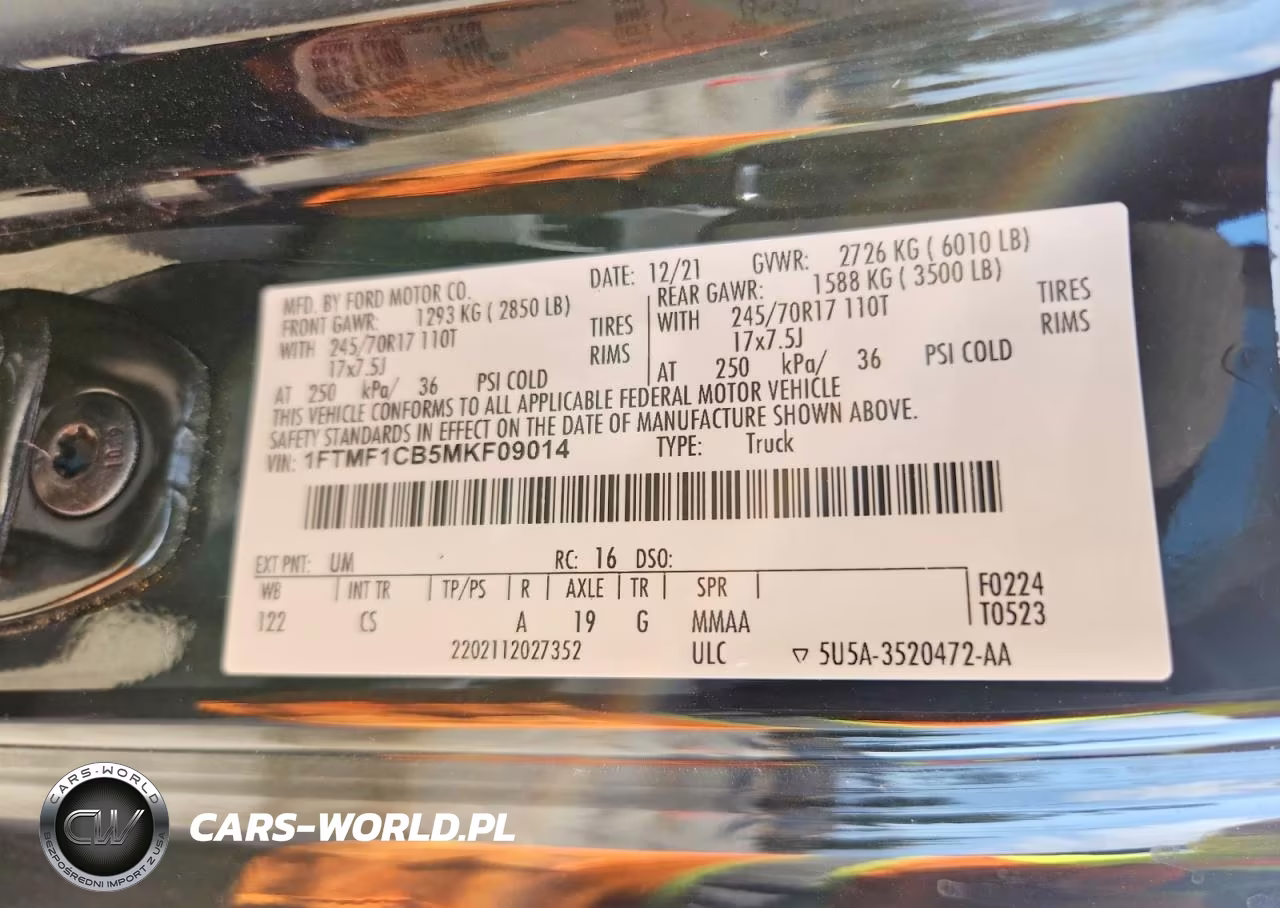 2021 Ford F150 VIN:1FTMF1CB5MKF09014 - 12