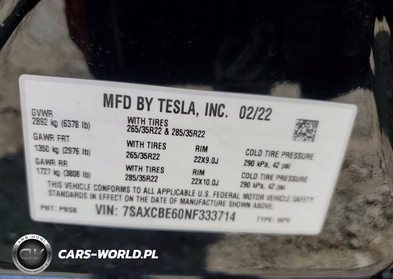 2022 Tesla Model X VIN:7SAXCBE60NF333714 - 12