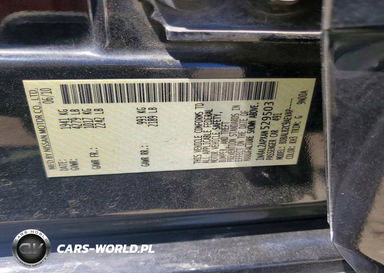 2010 Nissan Altima 2.5 VIN:1N4AL2APXAN529503 - 12