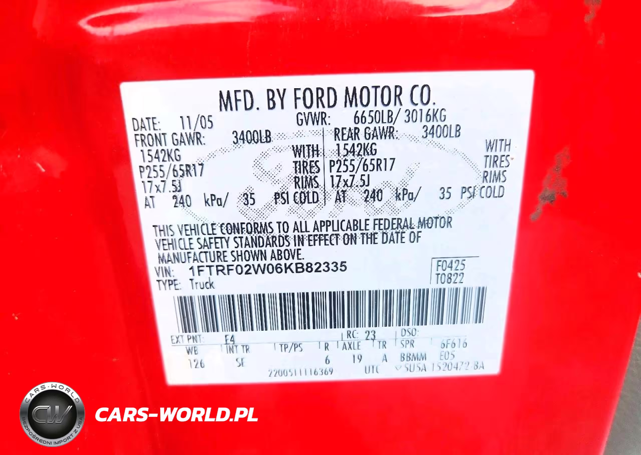 2006 Ford F150 VIN:1FTRF02W06KB82335 - 12