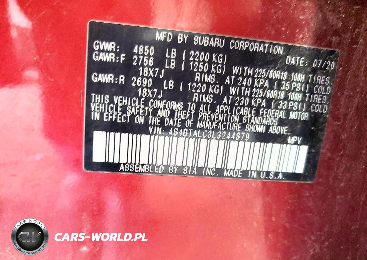 2020 Subaru Outback Limited VIN:4S4BTALC3L3244879 - 14