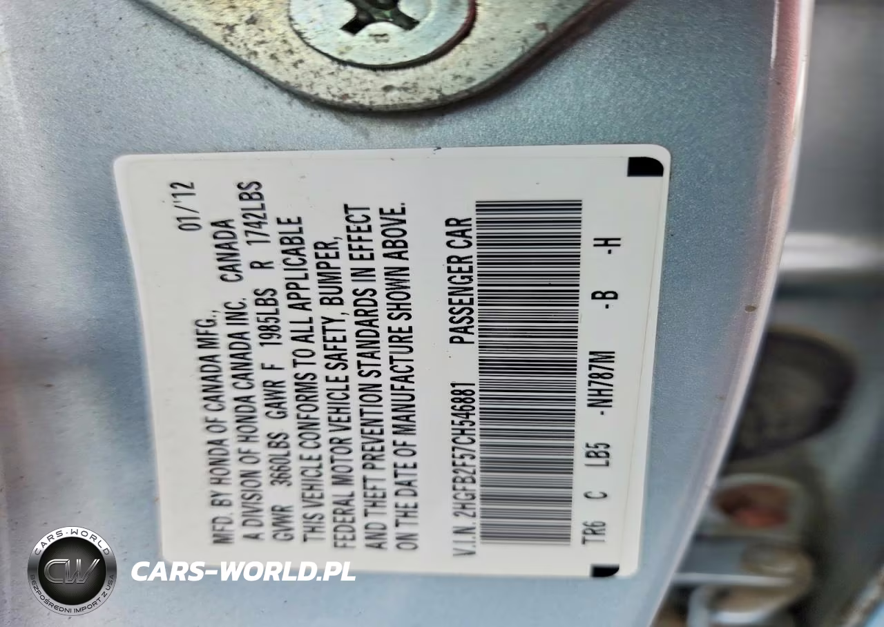 2012 Honda Civic Lx VIN:2HGFB2F57CH546881 - 12