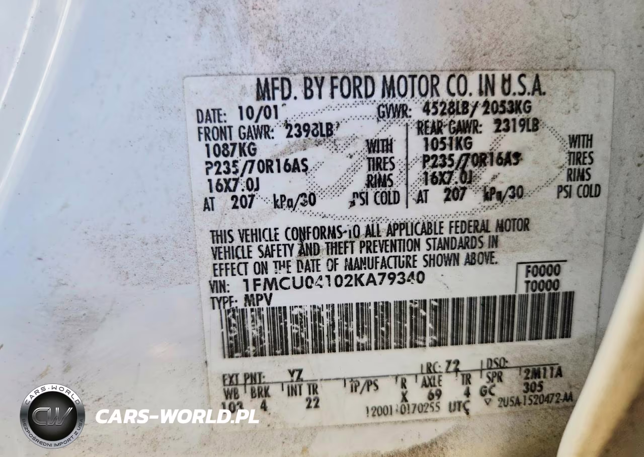 2002 Ford Escape Xlt VIN:1FMCU04102KA79340 - 14