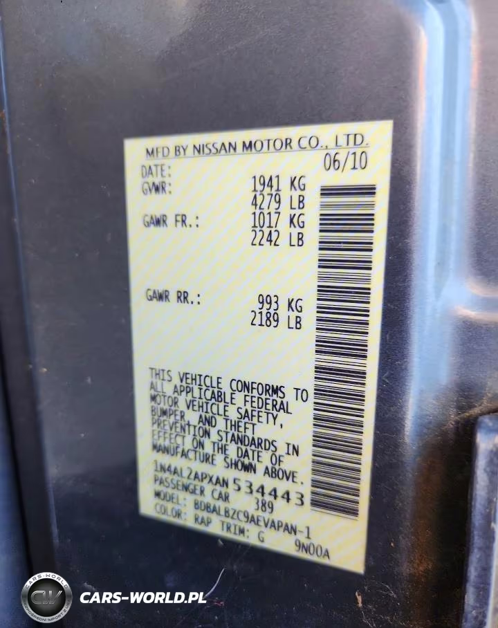 2010 Nissan Altima 2.5 VIN:1N4AL2APXAN534443 - 12