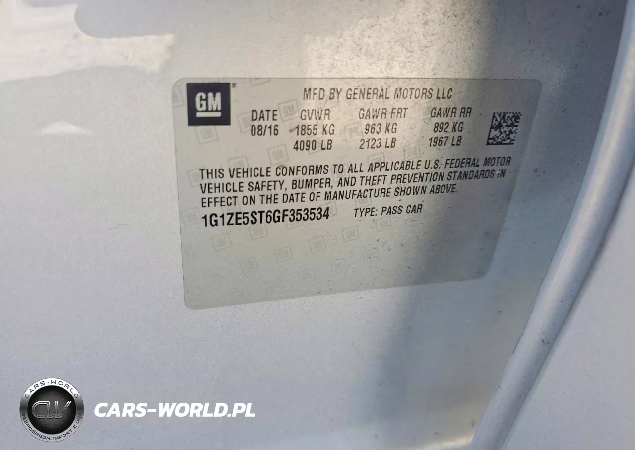 2016 Chevrolet Malibu Lt VIN:1G1ZE5ST6GF353534 - 12
