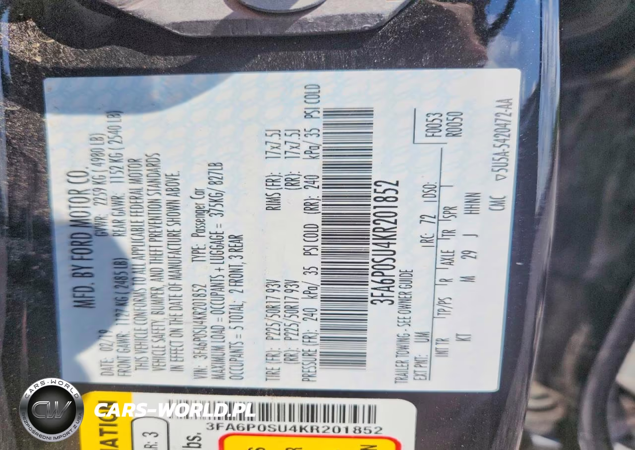2019 Ford Fusion Titanium VIN:3FA6P0SU4KR201852 - 12